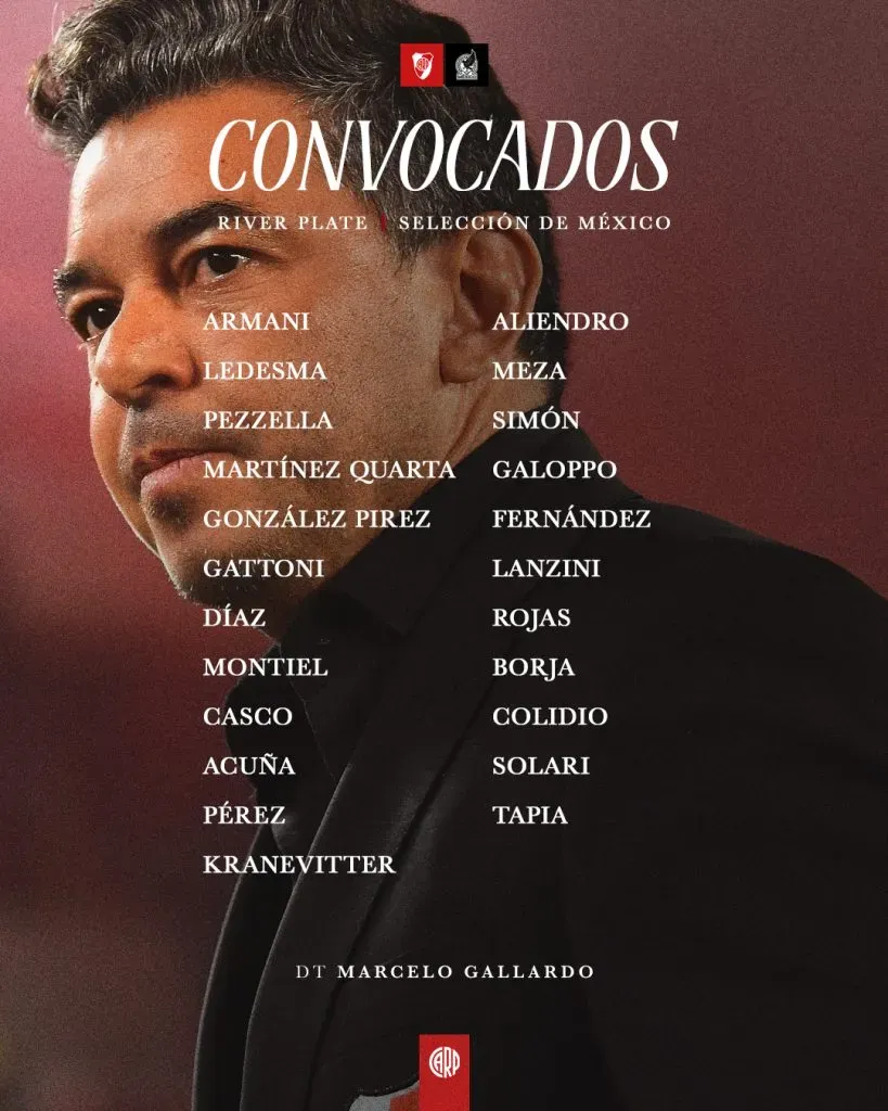 Los 23 futbolistas citados ante México (Prensa CARP).