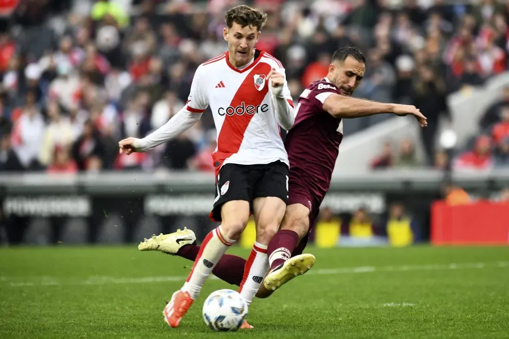Colidio en el último partido ante Lanús en 2024. (Getty Images)