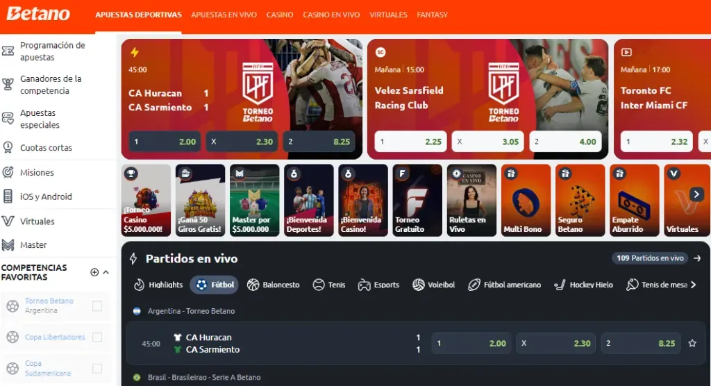 Aprovecha las cuotas del torneo Betano