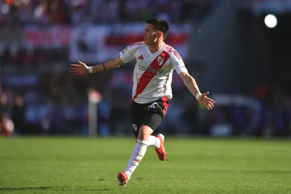 Mastantuono deleitó a todos con un golazo inolvidable de tiro libre. Foto: Getty.