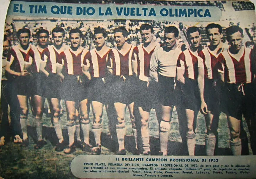 El River de Minella capeón en 1952.