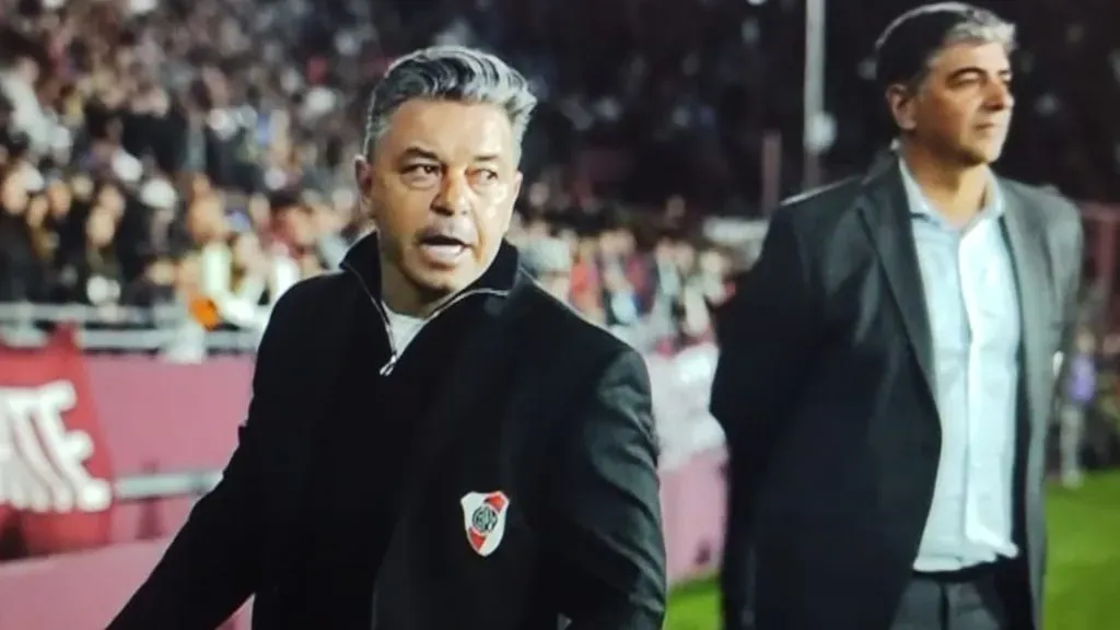 La bronca de Gallardo fue total luego del empate de Lanús ante River en el último moinuto (Foto: Captura TV ESPN).