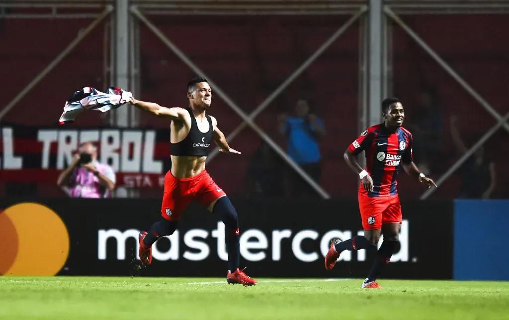 El festejo de Herrera, quien todavía pertenece a River, la última vez que Palmeiras perdió en suelo argentino. (Foto: Getty).