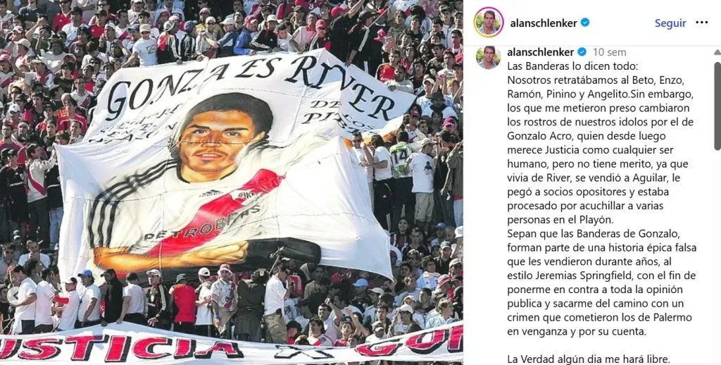 Alan Schlenker, condenado a prisión perpetua por el crimen de Gonzalo Acro, sostiene su inocencia hasta hoy.