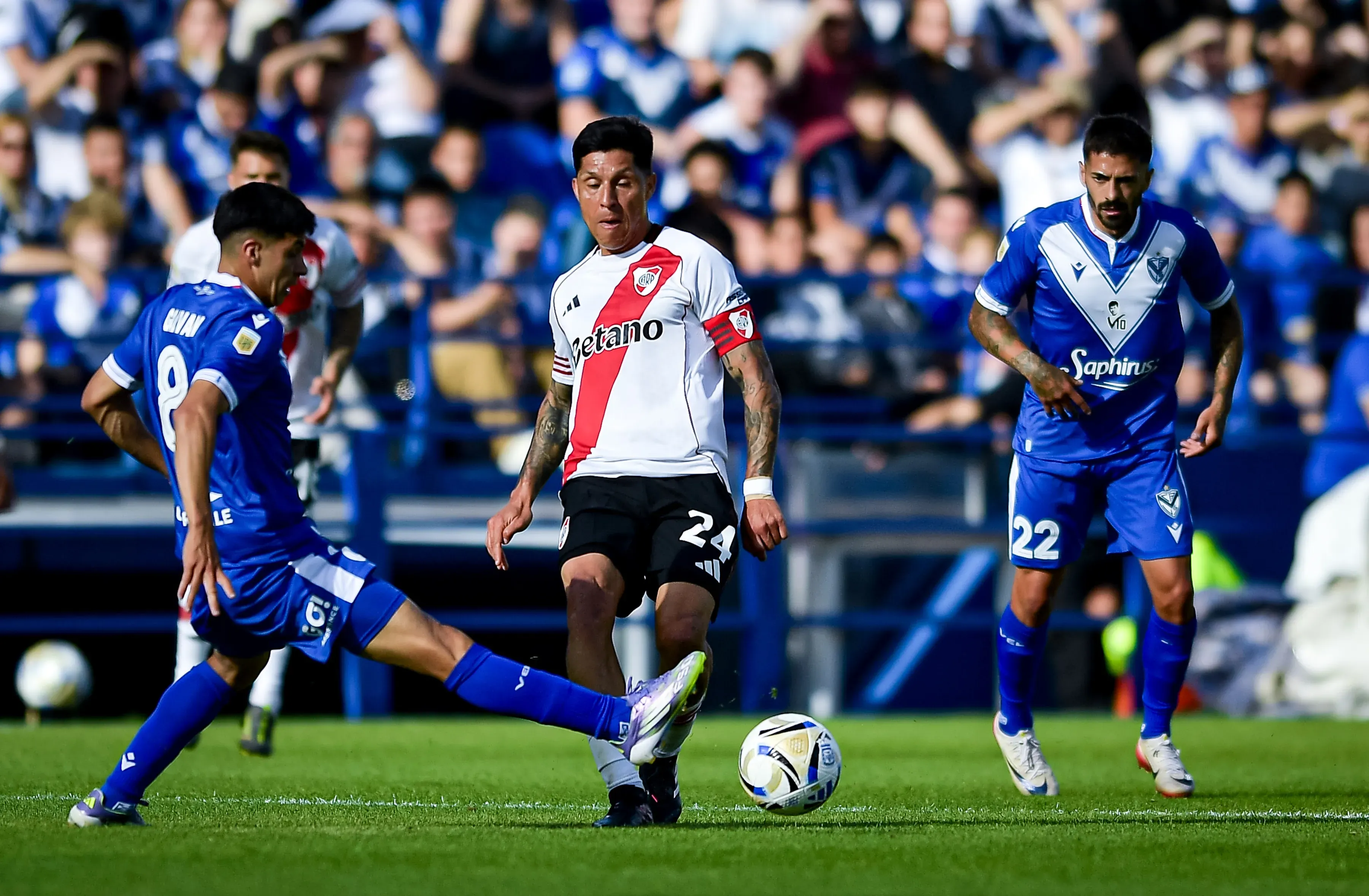 Enzo Pérez volvió a jugar en River tras la vuelta con Palmeiras en Brasil, hace casi dos meses. (Getty Images)