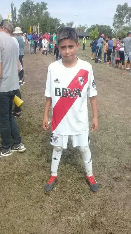 Tahiel Cabral en el selectivo de River en el interior (FOTO: Familia Cabral).