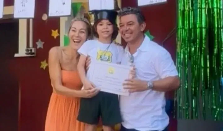 Gallardo, con Benjamín y Geraldine.