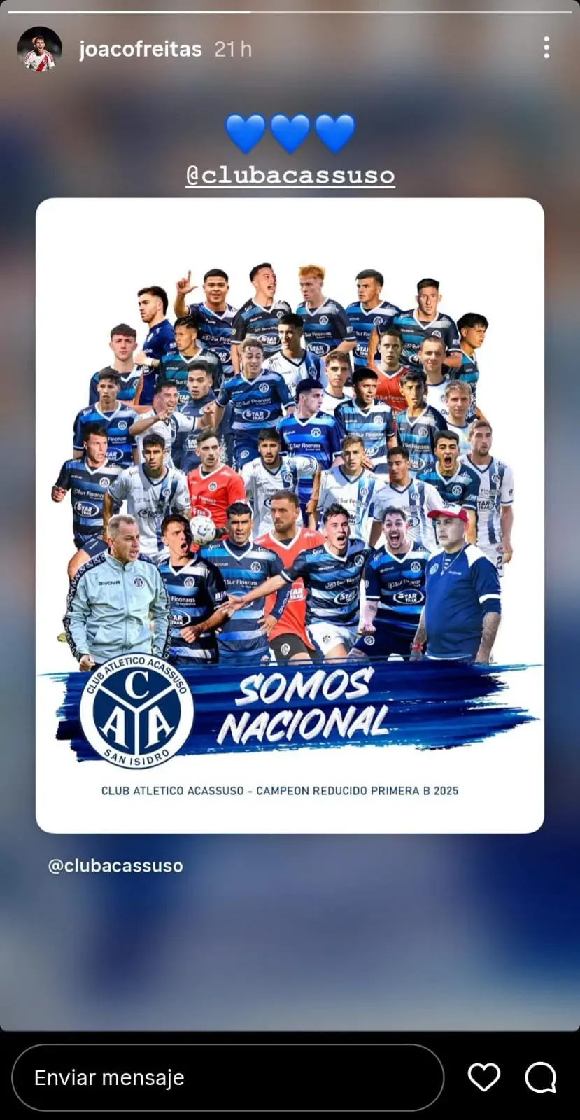 La historia de Freitas por el ascenso de Acassuso.