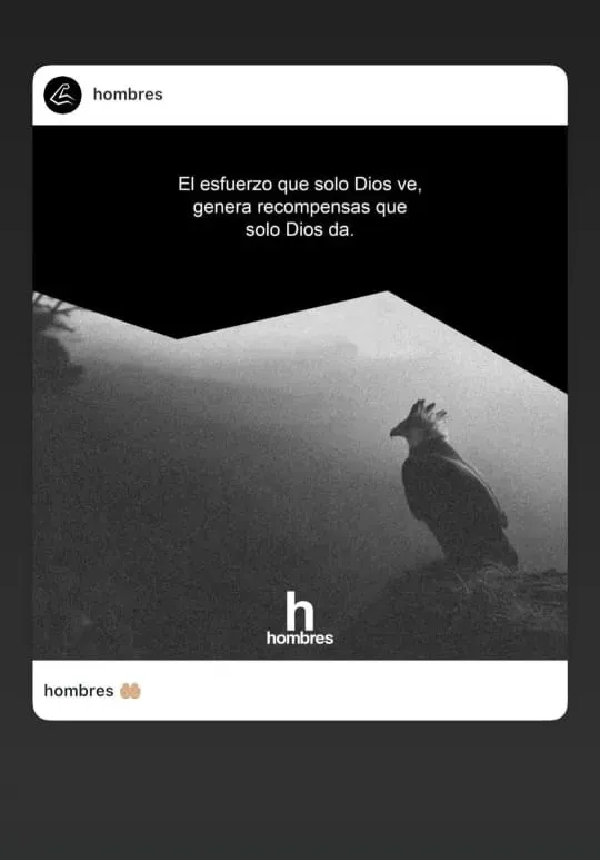 El mensaje que compartió Castaño. (Instagram)