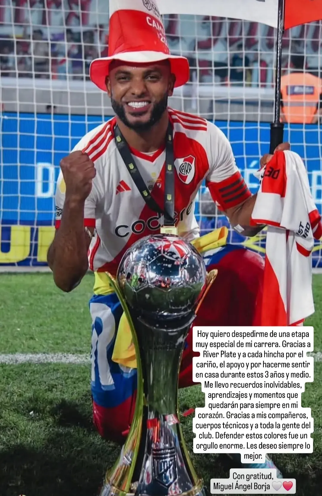 El mensaje de Miguel Borja. (Instagram)