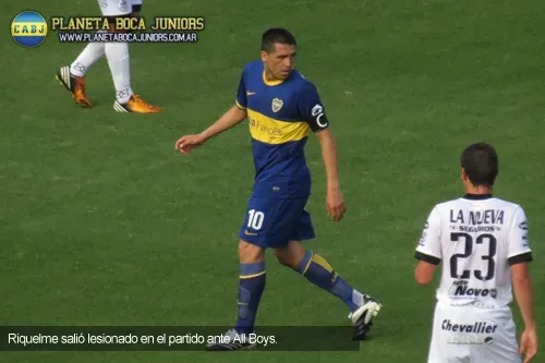 riquelme desgarro all boys boca boca