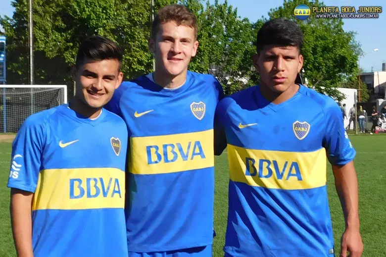Facundo Colidio, Carlos Almada y Lionel Laborda, de sexta división.