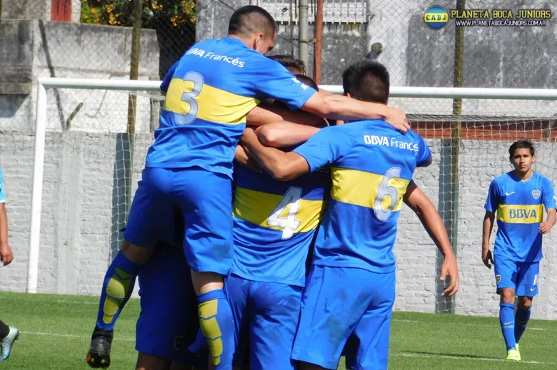 El festejo del gol de Erik Bodencer en séptima división.
