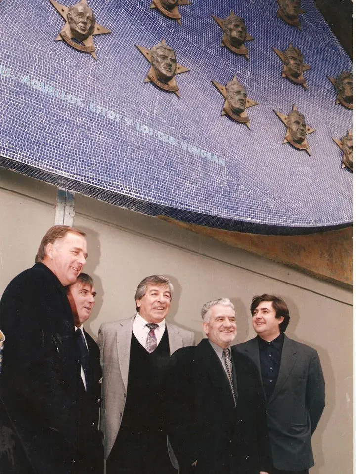 En la presentación de los Murales con Pérez Célis, Rubén Suñé, Silvio Marzolini y su amado Antonio Roma.