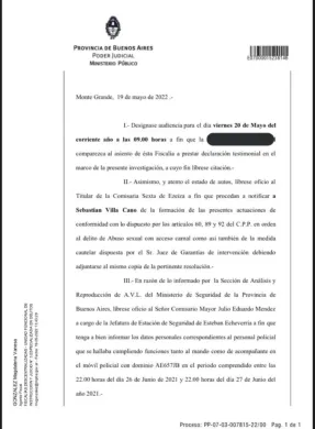 Sebastián Villa, imputado.