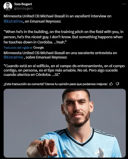 La palabra del compañero del exBoca. (Captura)