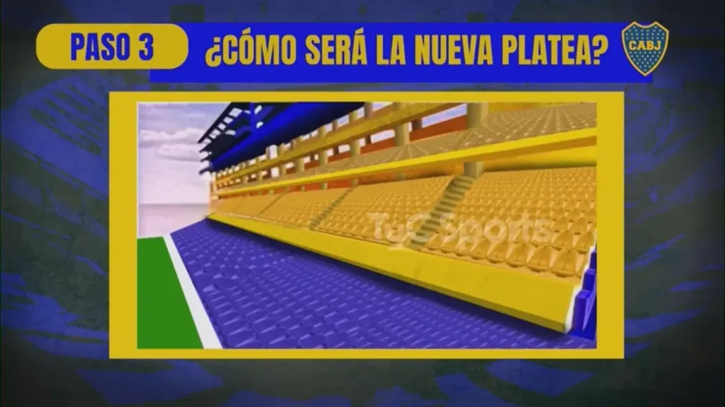 Así sería la nueva platea de La Bombonera.