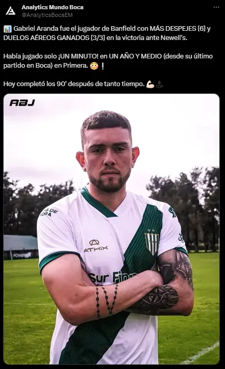 Aranda fue titular. (Captura)