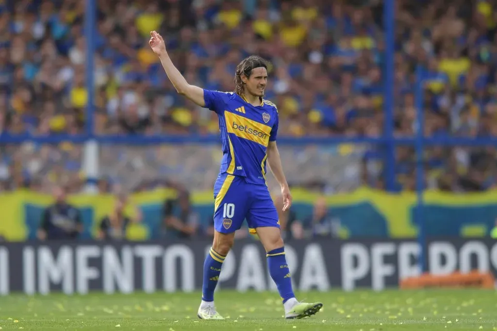 Edinson Cavani en el Boca-River. (Getty)