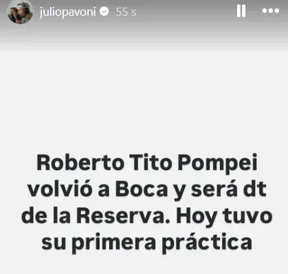 Pompei, volvió a Boca.