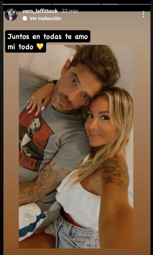 Fernando Gago junto a su pareja, Verónica Laffitte