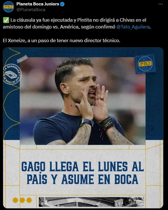 Gago es el entrenador de Boca.