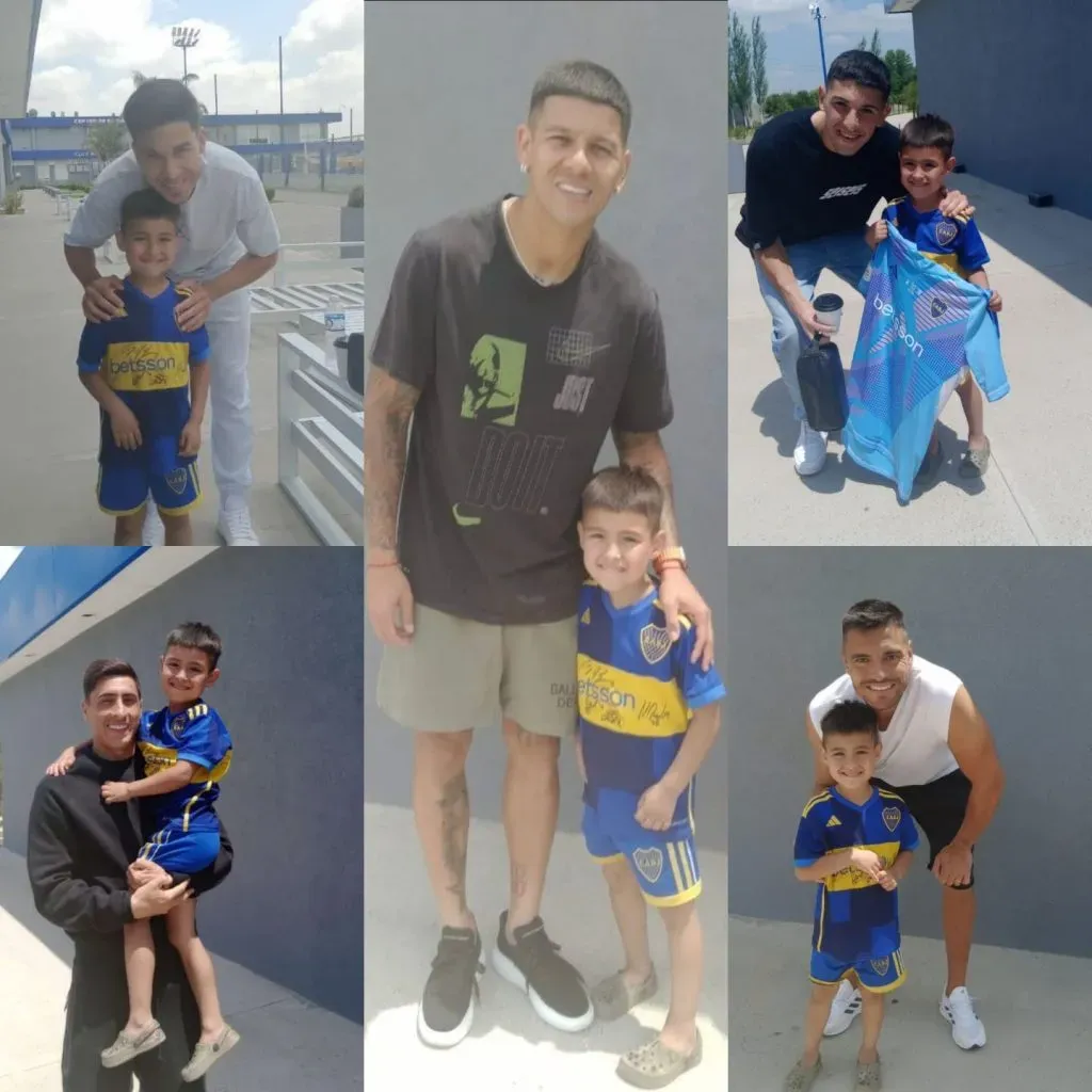 Los jugadores saludaron a Lionel. (Planeta Boca Juniors)