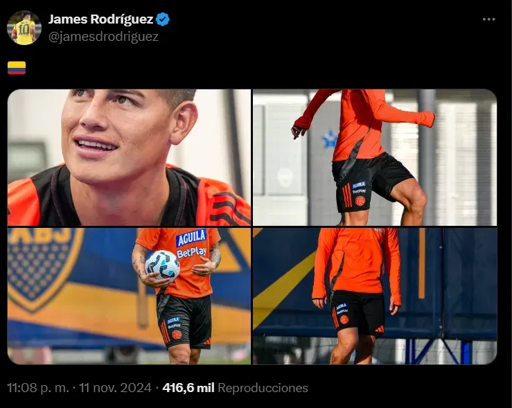 El tuit de James Rodríguez.