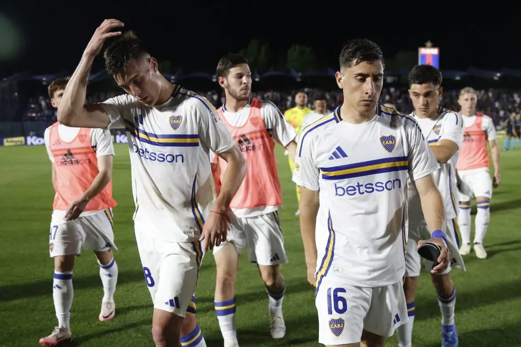 Aaron Anselmino y Miguel Merentiel en Boca (Getty Images)
