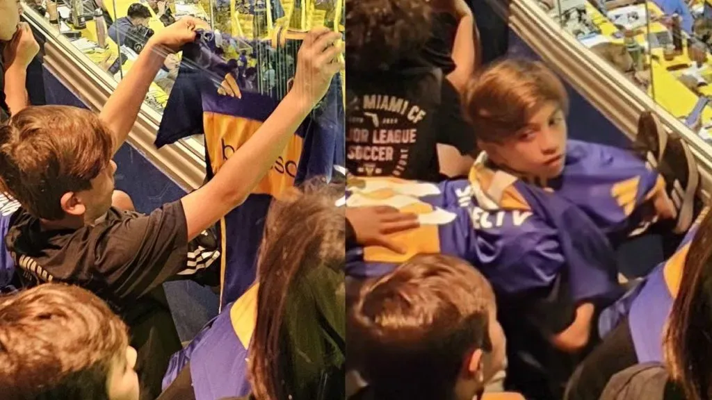 Thiago Messi se puso la camiseta de Boca. (@12maibj)