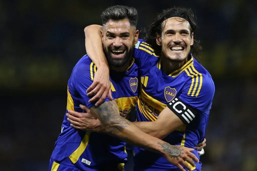 Edinson Cavani y Milton Giménez en Boca (Getty Images)