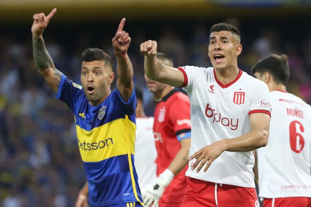Zaid Romero, en Estudiantes de La Plata ante Boca. (GETTY)