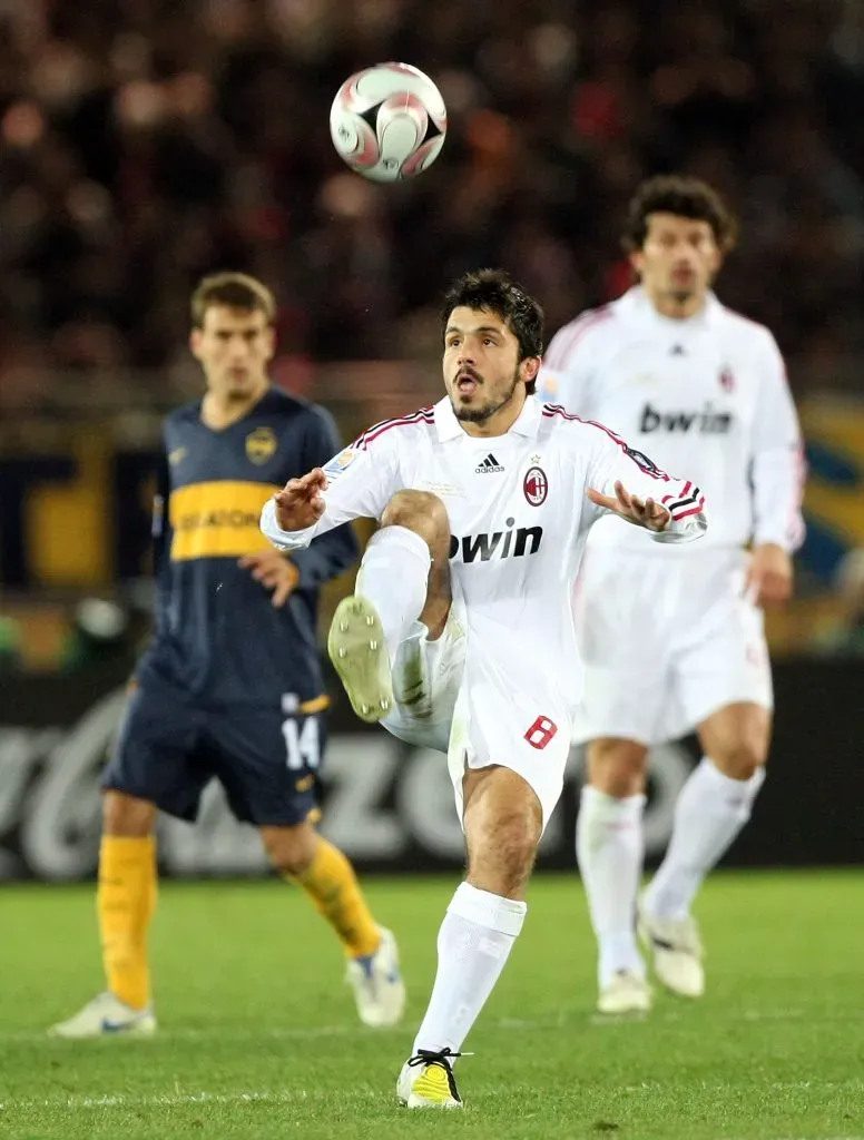 Gennaro Gattuso durante la final del Mundial de Clubes 2007 ante Boca. (Getty)