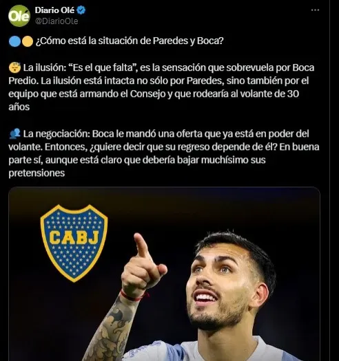 Captura: Diario Olé