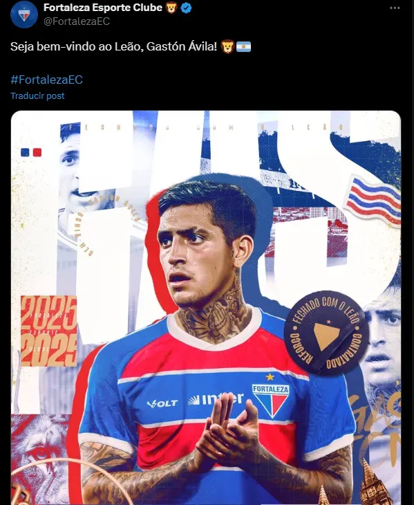 La bienvenida de Fortaleza a Gastón Ávila. (Captura)