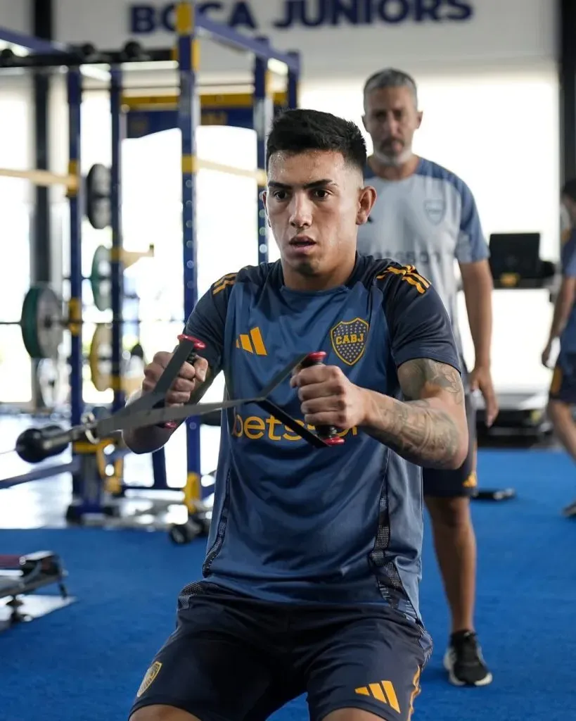 Alan Velasco ya entrena con el plantel de Boca. (Boca Oficial)