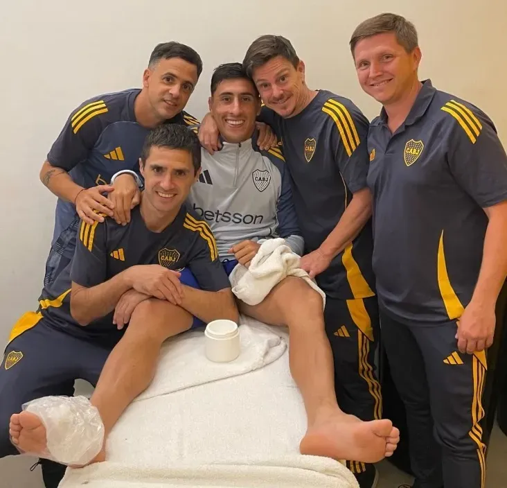 Merentiel terminó con hielo luego del triunfo ante Independiente Rivadavia. (Instagram)