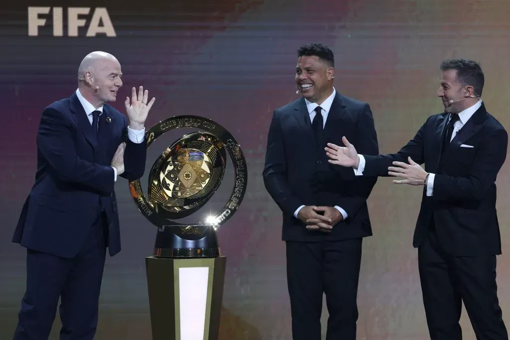 Infantino, Ronaldo y Del Piero en el sorteo del Mundial de Clubes 2025 (Getty Images)
