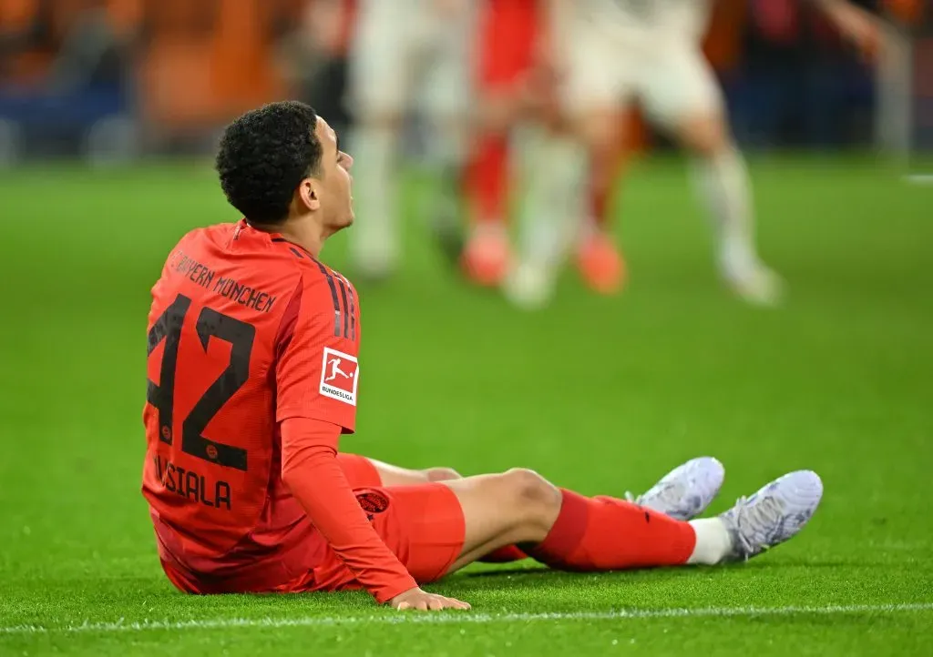 Jamal Musiala sufrió una fuerte lesión en el Bayern Munich. (Getty)