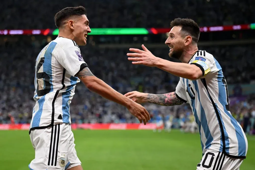 Lionel Messi y Nahuel Molina en la Selección Argentina (Getty Images)