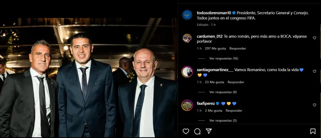 El posteo de Riquelme en Instagram. (Captura)