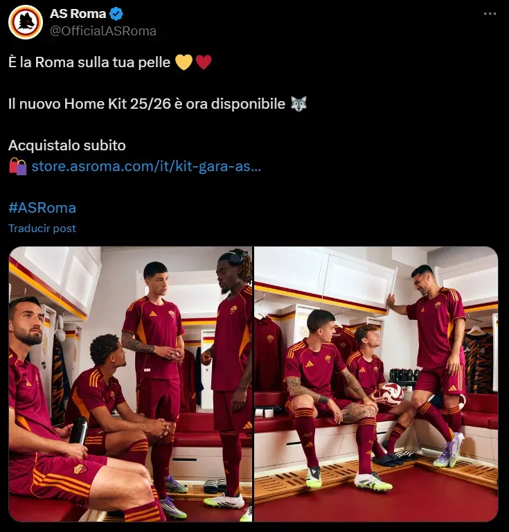 Roma presentó su nueva camiseta.