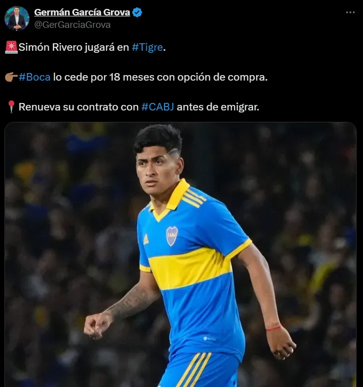 Simón Rivero se va de Boca.