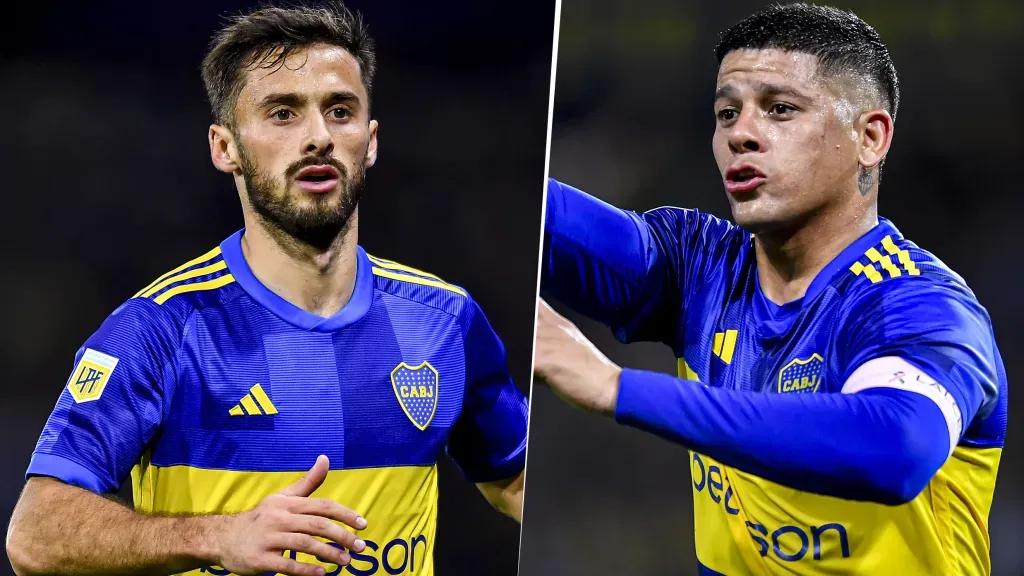 Marcelo Saracchi y Marcos Rojo en Boca
