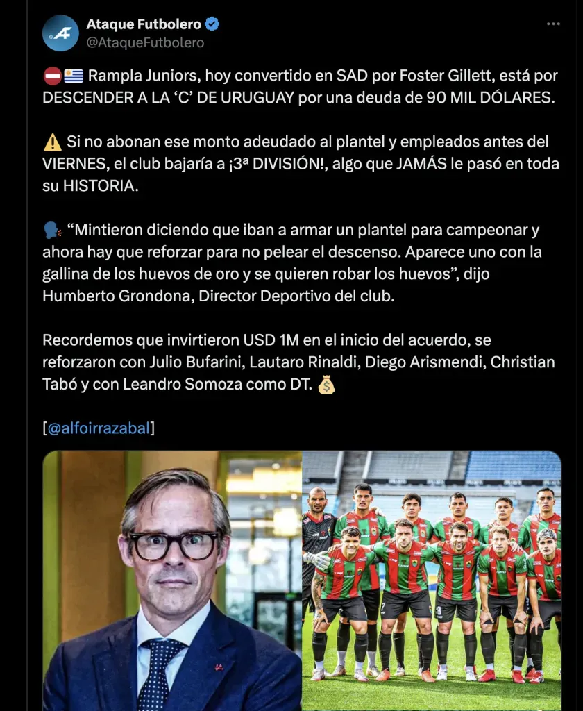 Foto de Ataque Futbolero en “X”
