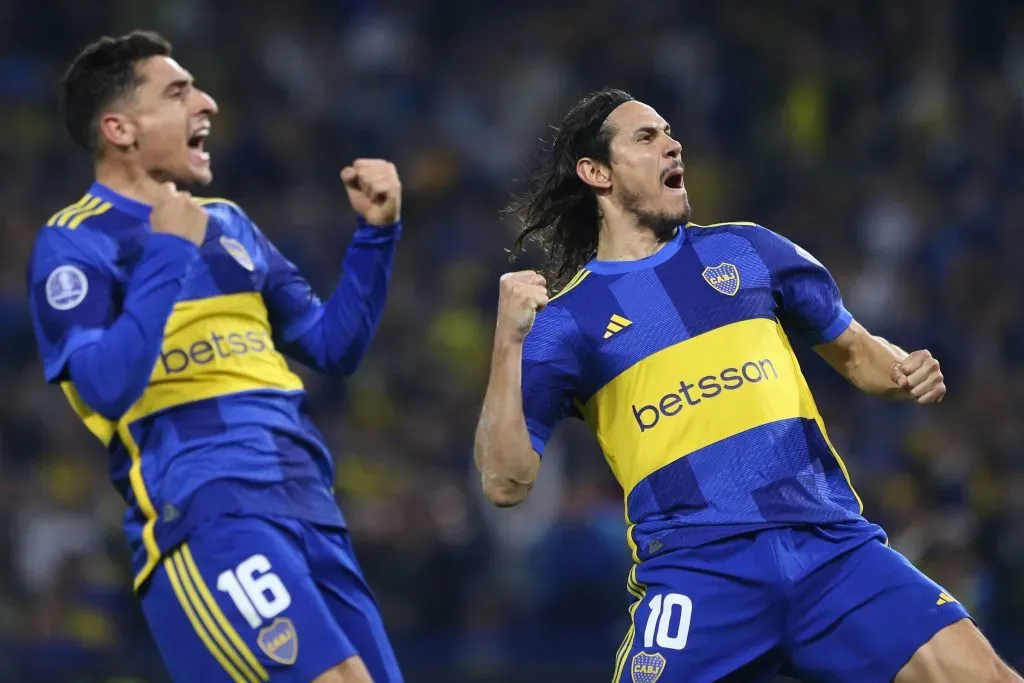 Edinson Cavani y Merentiel en Boca (Getty Images)