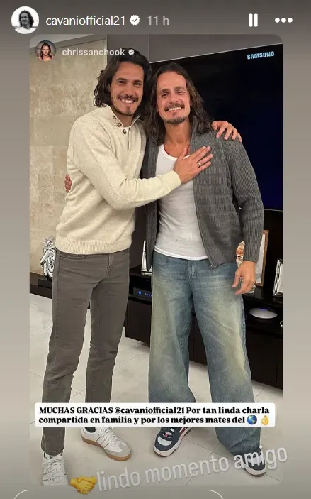 La historia de Cavani junto a Sancho. (Captura)