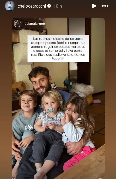 La historia de la pareja de Saracchi en Instagram.