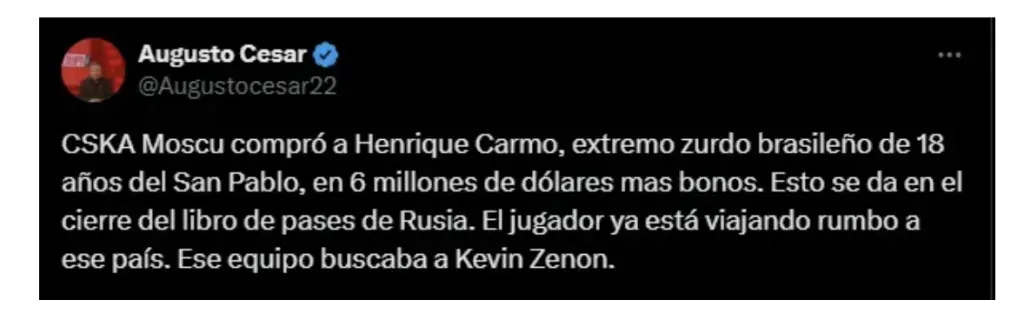 El movimiento del CSKA Moscú que llama la atención en Boca. (Captura)