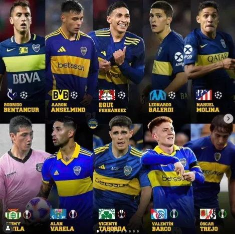 Los 10 exBoca que jugarán los grandes torneos de Europa. Foto: Reserva Boca Juniors